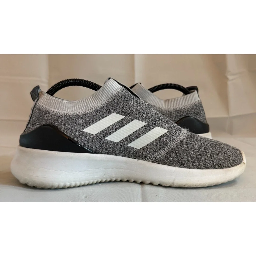 Adidas Ultimafusion Slip On Sneakers Womens 9 Gray White Knit Comfort B96469